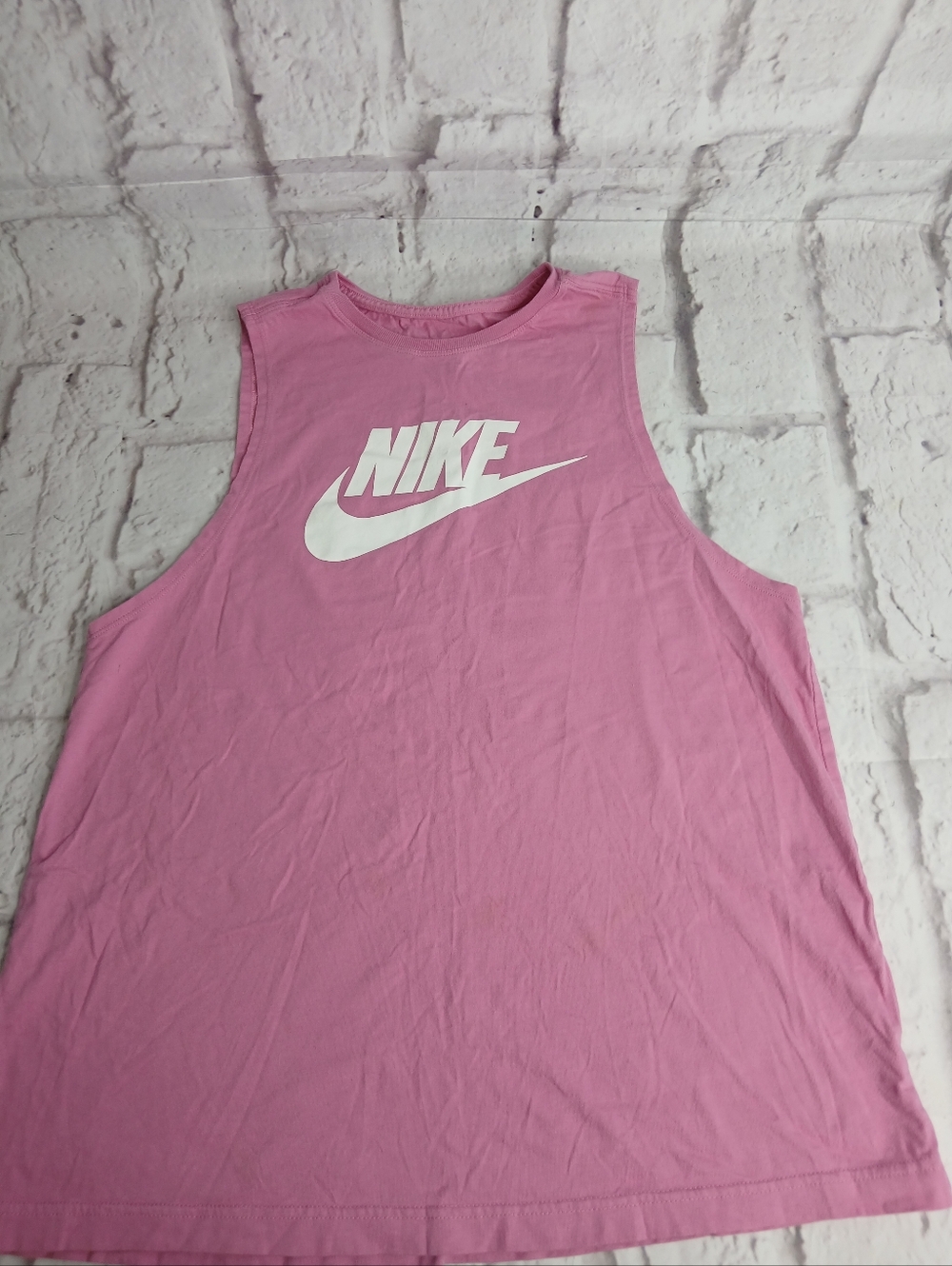Nike Pink Muscle Tank with White Logo